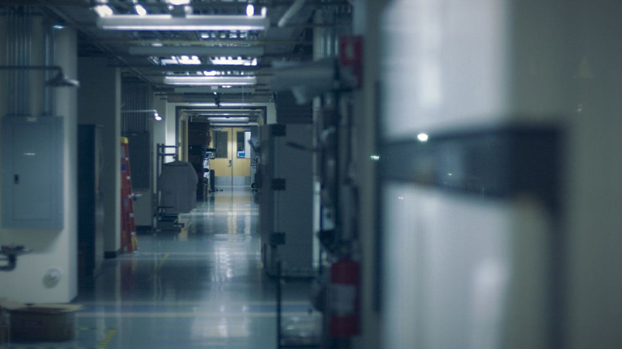 research lab hallway