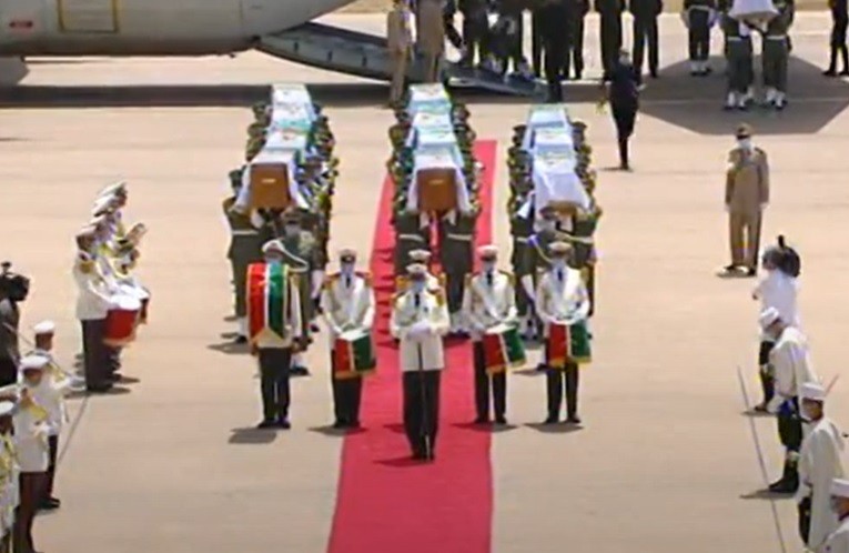 The Algerian freedom fighters' skulls were received in an official ceremony