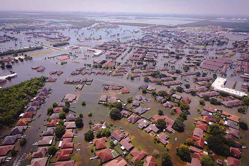 flood after hurricane harvey, US.