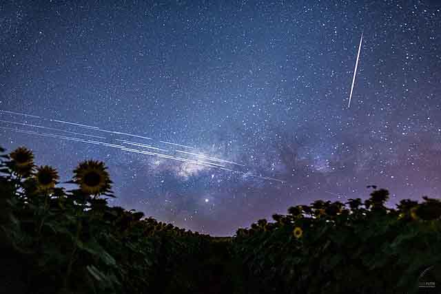 SpaceX Starlink satellites trail over Brazil