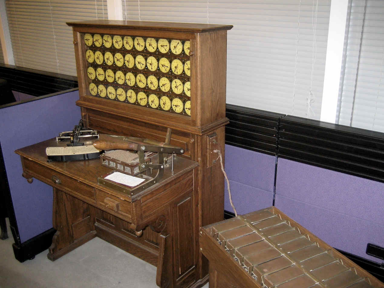 Electro-mechanical machine, used in the 1890 U.S. census.